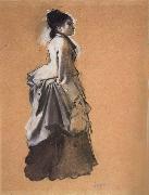 Edgar Degas Young Woman Street Costume France oil painting artist